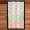 Handwoven Multicolored Geometric Trellis Plush Wool Shag Area Rug, 3' x 5'